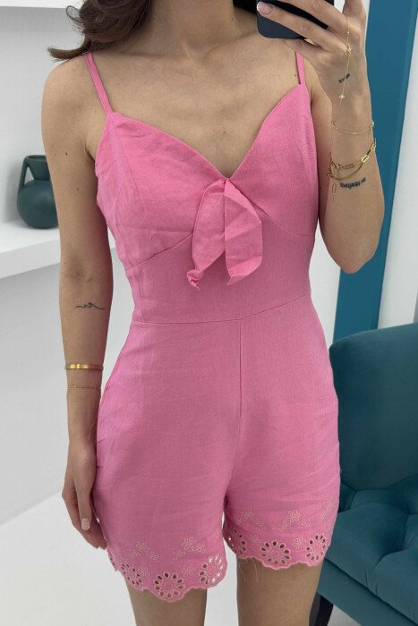 JUMPSUIT PËR FEMRA NË NGJYRËN ROZË - 3