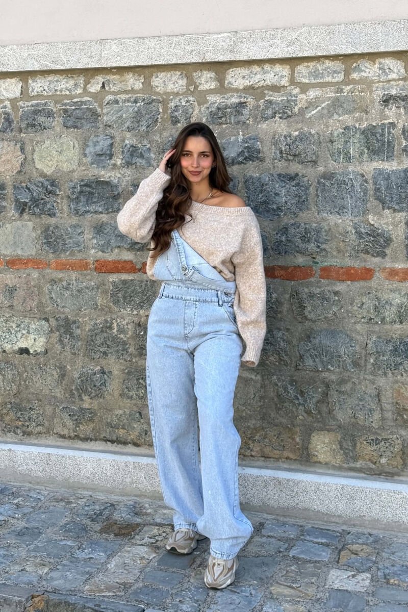 JUMPSUIT XHINS NJE NGJYRESH I THJESHTE PER FEMRA NE NGJYRE BABY BLUE - 1