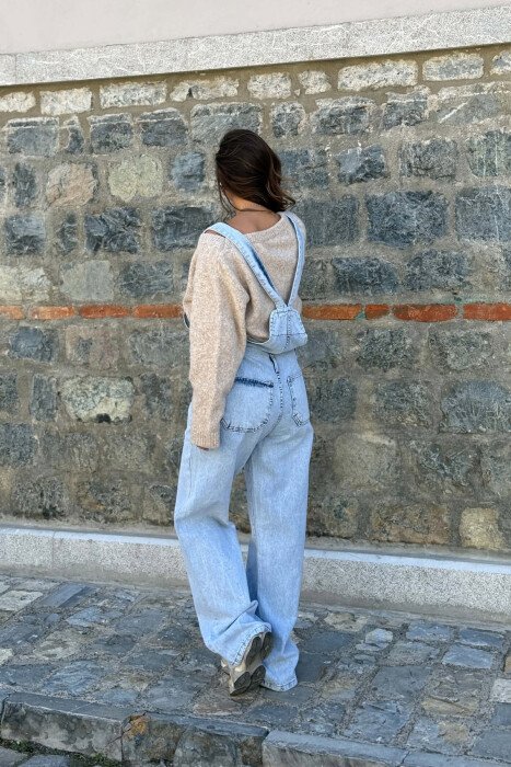 JUMPSUIT XHINS NJE NGJYRESH I THJESHTE PER FEMRA NE NGJYRE BABY BLUE - 3