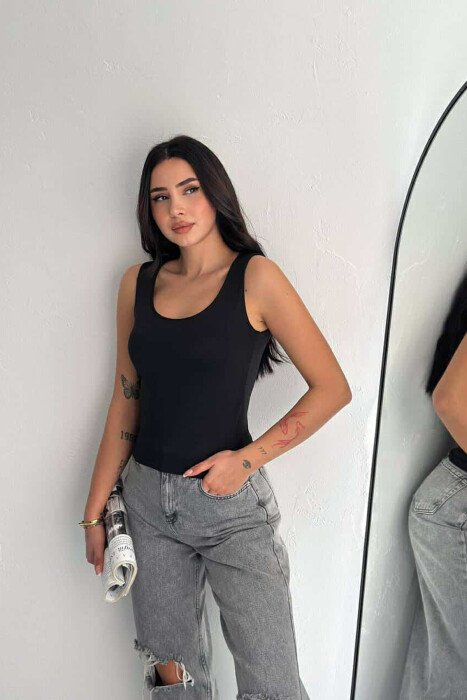 KANATIERE NJË NGJYRËSHE ELASTIKE PËR FEMRA NË NGJYRËN E ZEZË - 6