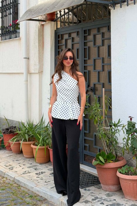KANATJERE POLKA DOTS ME NJE SUP JASHTE PER FEMRA NE NGJYRE TE BARDHE - 4