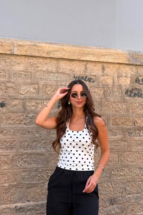 KANATJERE E THJESHTE ME PIKA PER FEMRA NE NGJYRE TE BARDHE - KLAUDIO FASHION