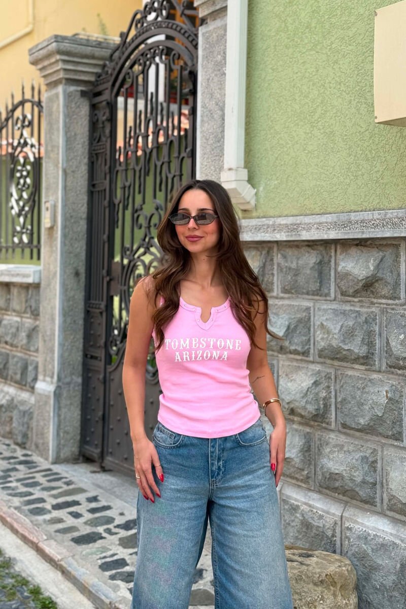 KANATJERE NJE NGJYRSHE ME SHKRIM NE PJESEN PARA PER FEMRA NE NGJYRE ROZE - 6