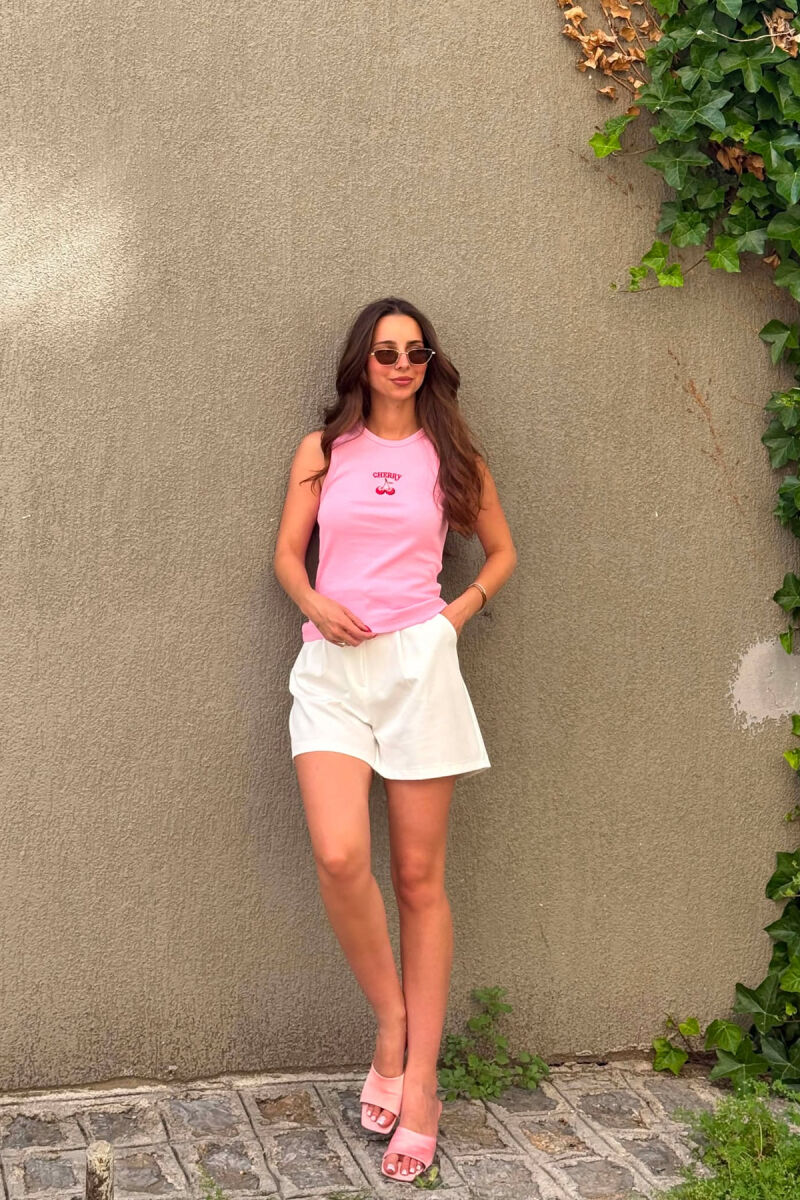 KANATJERE NJE NGJYRESHE ME IMAZH ME QERSHI PER FEMRA NE NGJYRE ROZE - 2