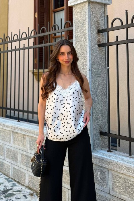 KANATJERE ME DIZAJN POLKA DOTS PER FEMRA NE NGJYRE KREM - 1