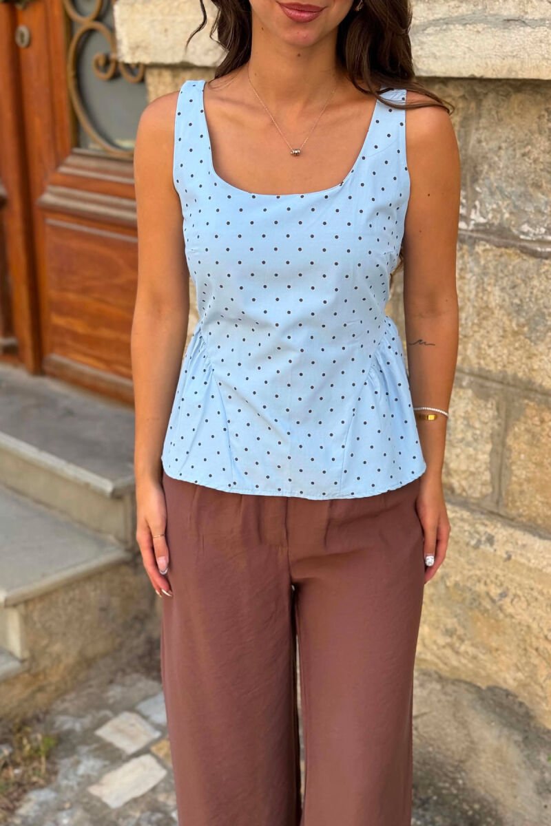 KANATJERE ME POLKA DOTS PER FEMRA NE NGJYRE BLU TE ZBARDHUR - 3