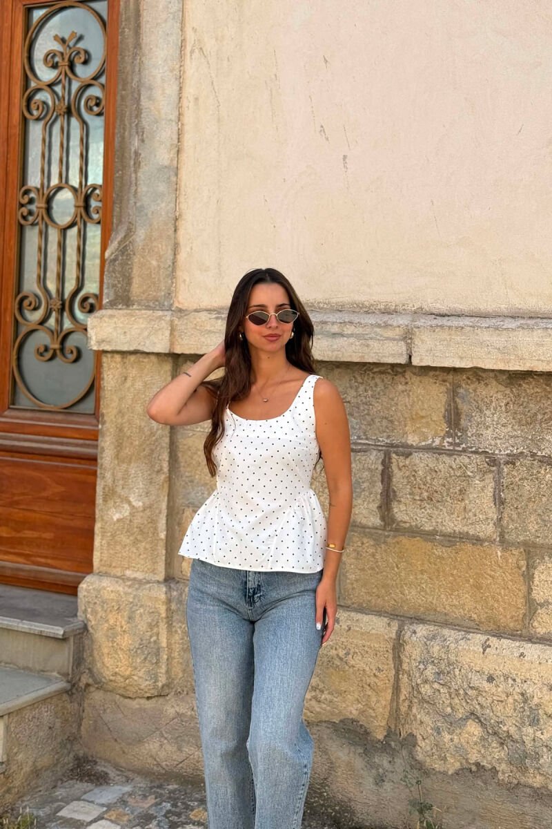 KANATJERE ME POLKA DOTS PER FEMRA NE NGJYRE TE BARDHE - 3