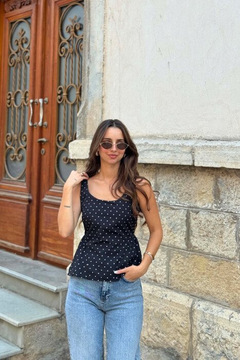 KANATJERE ME POLKA DOTS PER FEMRA NE NGJYRE TE ZEZE - KLAUDIO FASHION