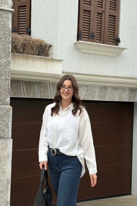 KEMISHE E THJESHTE NJE NGJYRESHE PER FEMRA NE NGJYRE TE BARDHE - KLAUDIO FASHION