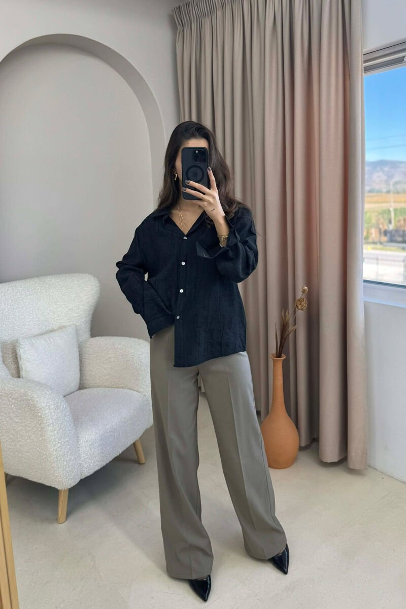 KËMISHË E THJESHTË NJË NGJYRËSHE PËR FEMRA NË NGJYRË TË ZEZË - 2