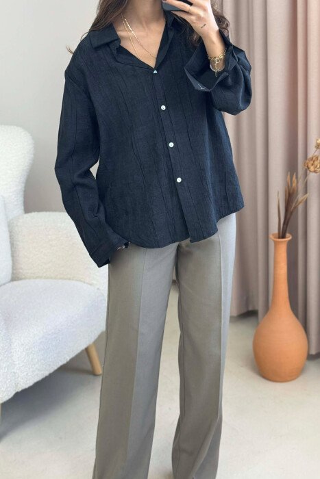 KËMISHË E THJESHTË NJË NGJYRËSHE PËR FEMRA NË NGJYRË TË ZEZË - 3