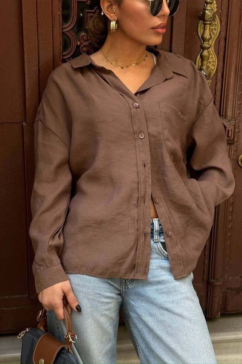 KEMISHE E THJESHTE NJE NGJYRESHE PER FEMRA NE NGJYRE KAFE TE ZBARDHUR - 2