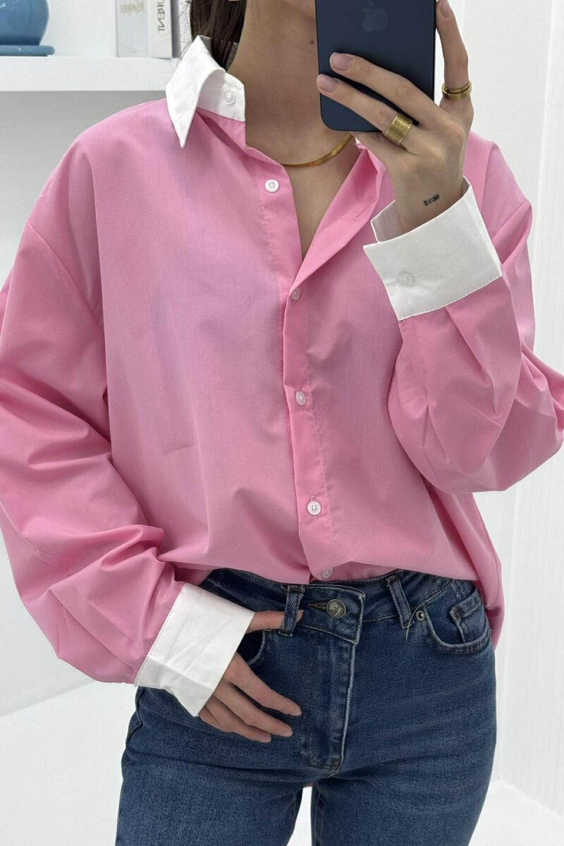 KËMISHE E THJESHTË PËR FEMRA NË NGJYRËN BABY PINK - 4