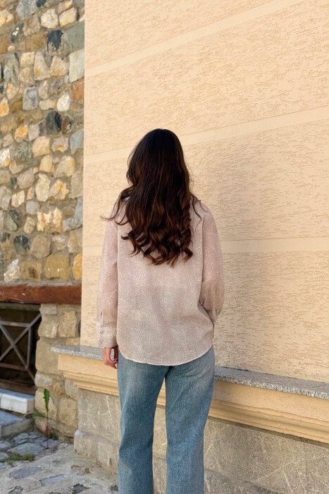 KEMISHE ELEGANTE ME PRINT MODERN PER FEMRA NE NGJYRE BEZHE - 4