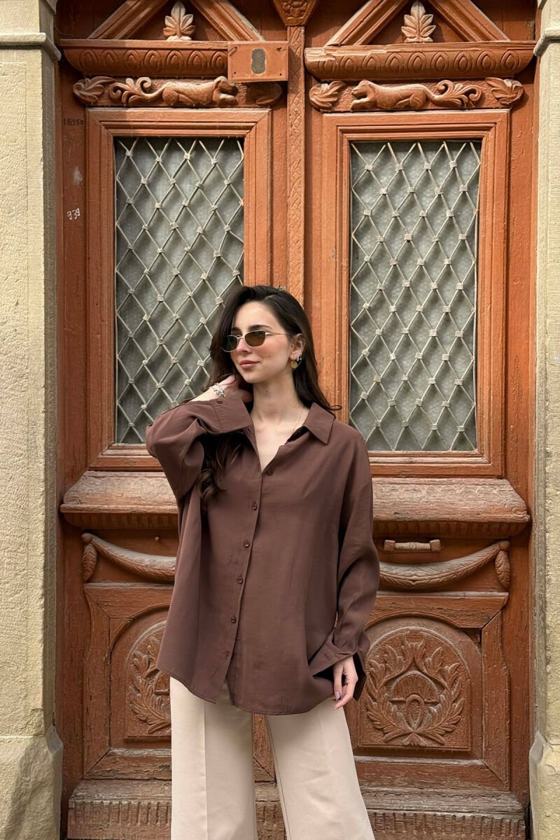 KEMISHE ME DETAJE LIDHESESH PER FEMRA NE NGJYRE KAFE - 1