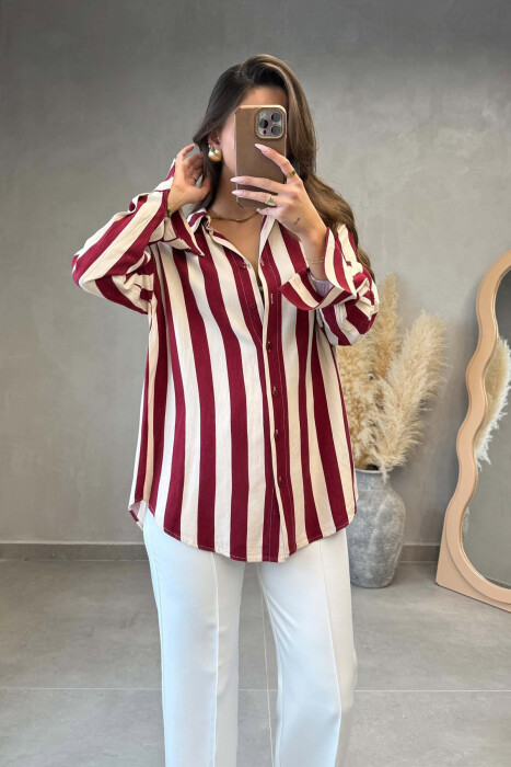 KEMISHE ME DIZAJN ME VIJA PER FEMRA ME NGJYRE VISHNJE - 