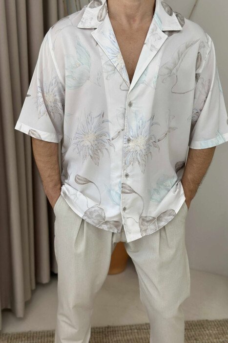 KËMISHË ME DIZAJNE PËR MESHKUJ NË NGJYRËN KREM - 3