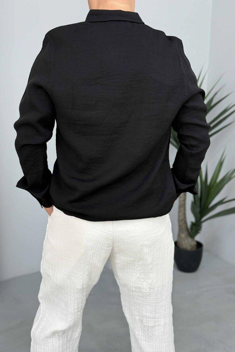KËMISHË ME JAKË POLO ME XHEP PËR MESHKUJ NË NGJYRËN E ZEZË - 2