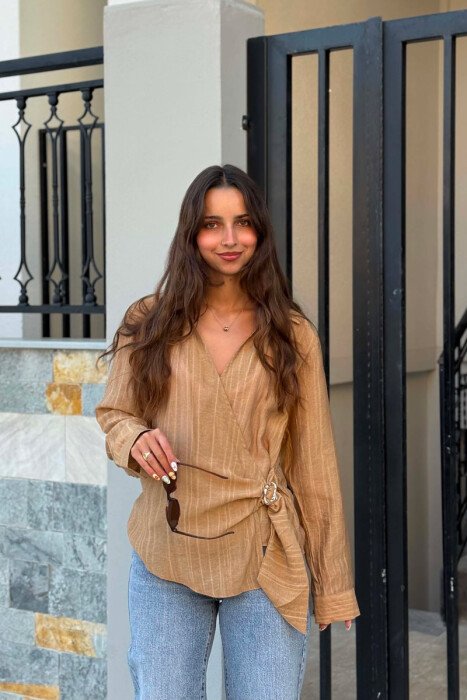 KEMISHE ME LIDHESE GOLD PER FEMRA NE NGJYRE KAFE - 5