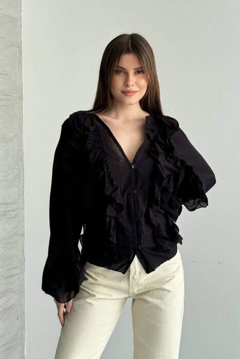 KEMISHE ME MENGE TE GJATA DHE ME JAKE V NJE NGJYRESHE PER FEMRA NE NGJYRE TE ZEZE - KLAUDIO FASHION