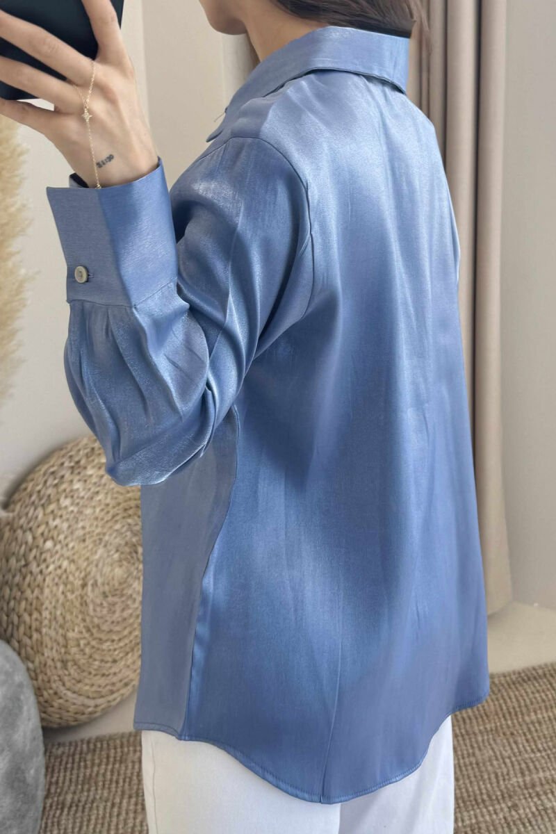 KËMISHË ME SHKËLQIM PËR FEMRA NË NGJYRËN BLU E ZBARDHUR - 4