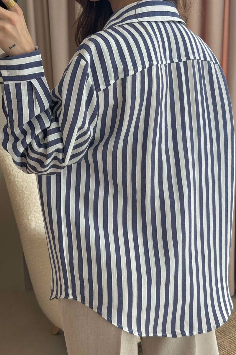 KËMISHË ME VIJA PËR FEMRA NË NGJYRËN BLU - 4