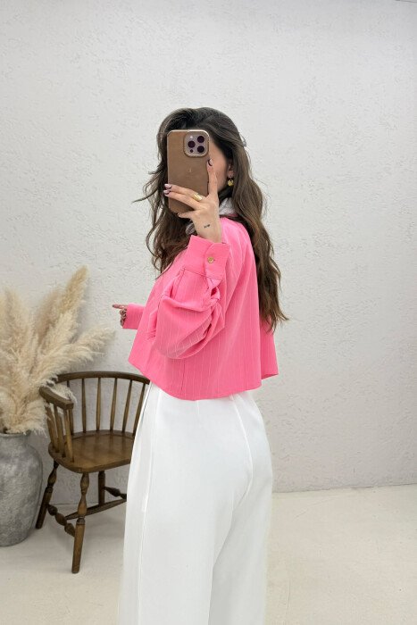 KEMISHE NJE NGJYRESHE ME BUTONA GOLD PER FEMRA NE NGJYRE ROZE - 5