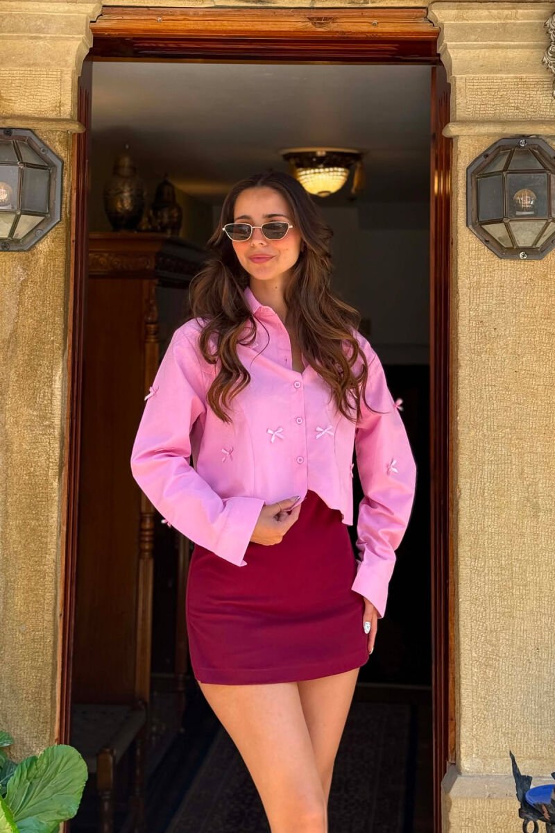 KEMISHE NJE NGJYRESHE ME DETAJIN E FJONGOVE PER FEMRA NE NGJYRE ROZE - 2