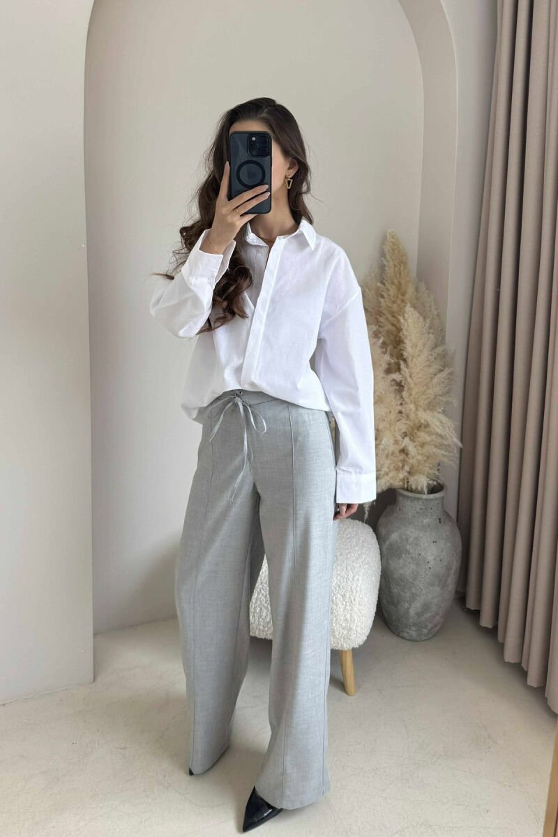 KËMISHË NJË NGJYRËSHE ME DIZAJN PËR FEMRA NË NGJYRËN E BARDHË - 3