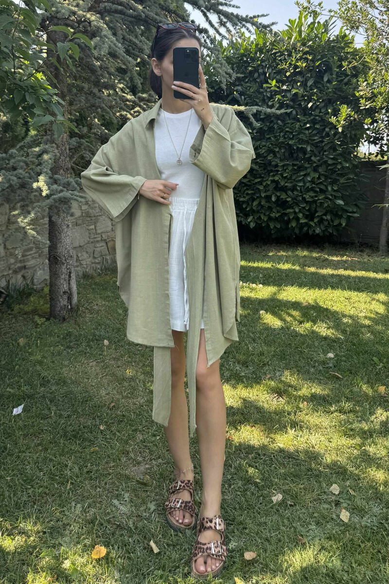 KËMISHË NJË NGJYRËSHE E THJESHTË ME DETAJIN E LIDHSES PËR FEMRA NË NGJYRËN ULLI - 2