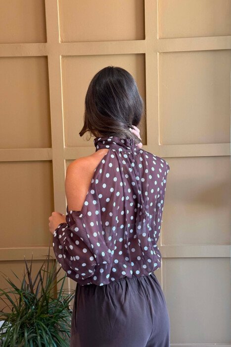 KEMISHE POLKA PER FEMRA NE NGJYRE KAFE - 2