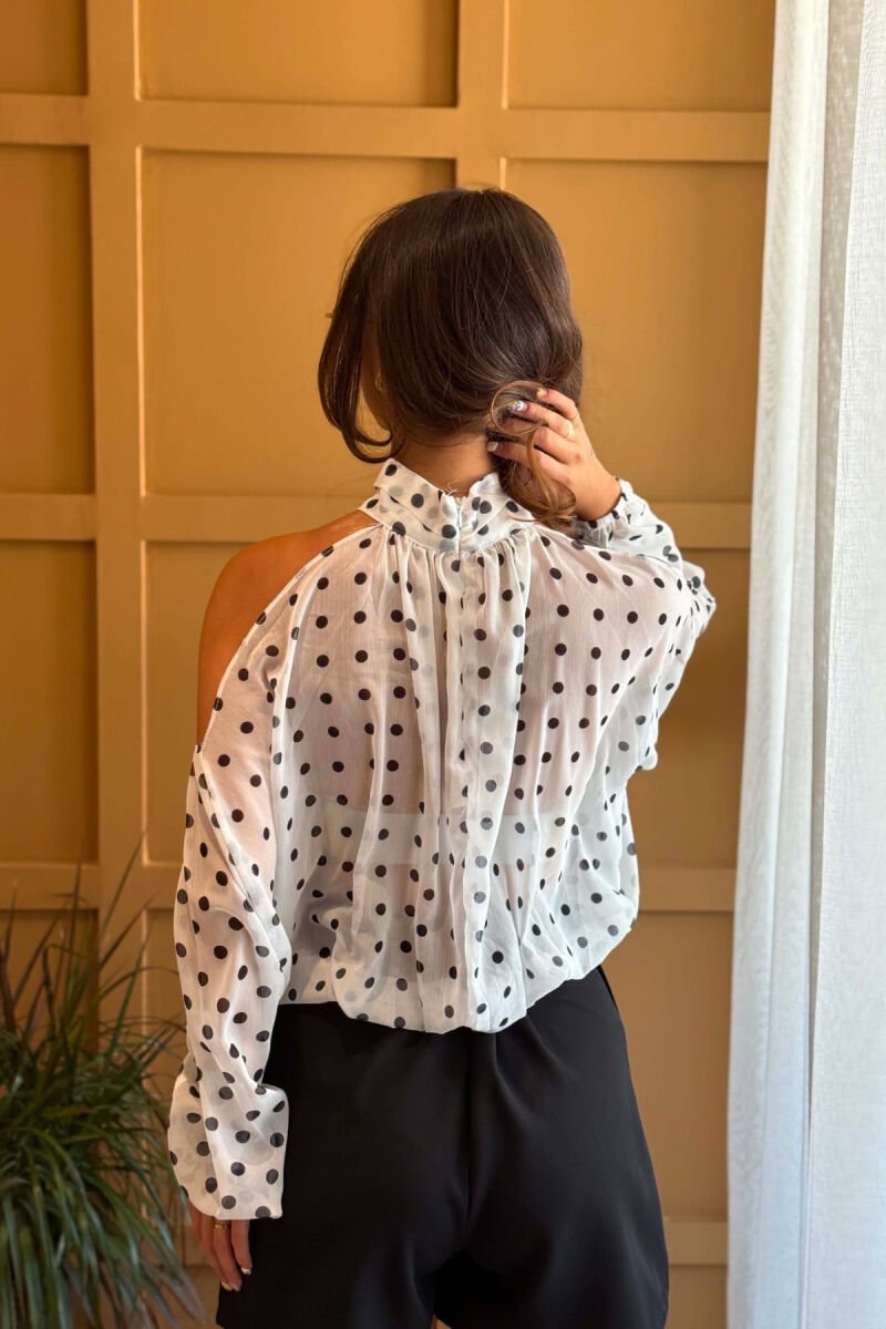 KEMISHE POLKA PER FEMRA NE NGJYRE KAFE TE BARDHE - 2
