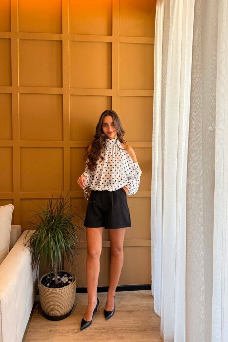 KEMISHE POLKA PER FEMRA NE NGJYRE KAFE TE BARDHE - 5