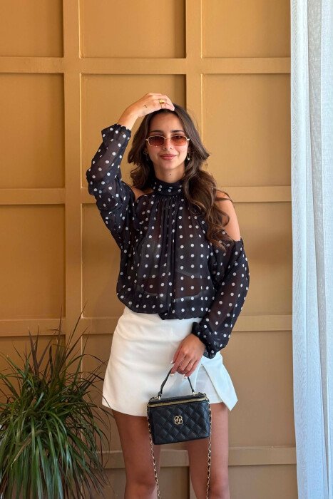 KEMISHE POLKA PER FEMRA NE NGJYRE KAFE TE ZEZE - KLAUDIO FASHION