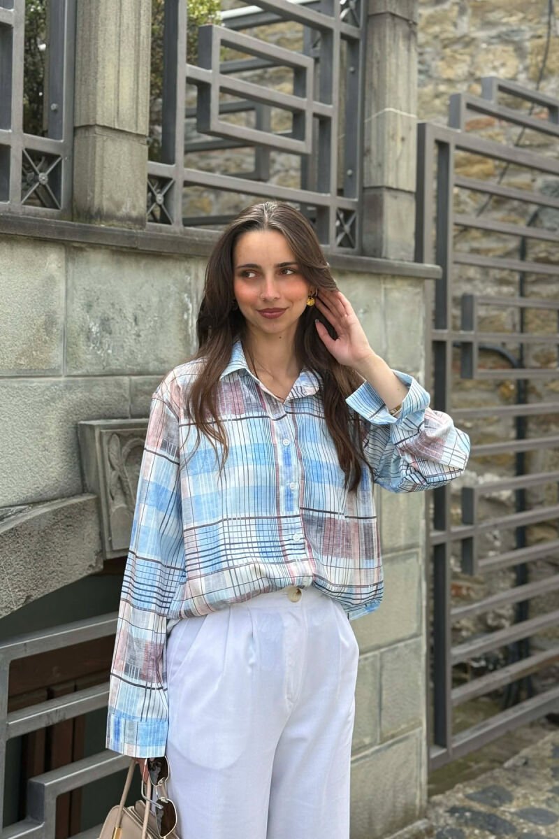 KËMISHË SHUMËNGJYRËSHE ME DIZAJNIN E KATRORËVE PËR FEMRA - 4