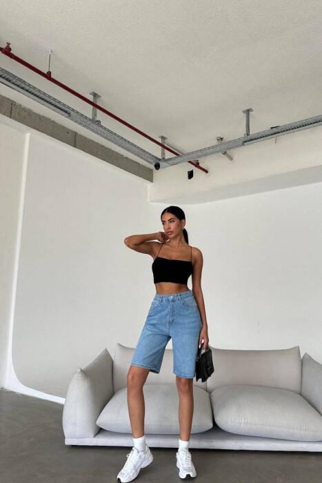 KNEE LENGTH SHORT WOMEN JEANS LIGHTBLUE/BZ - 2