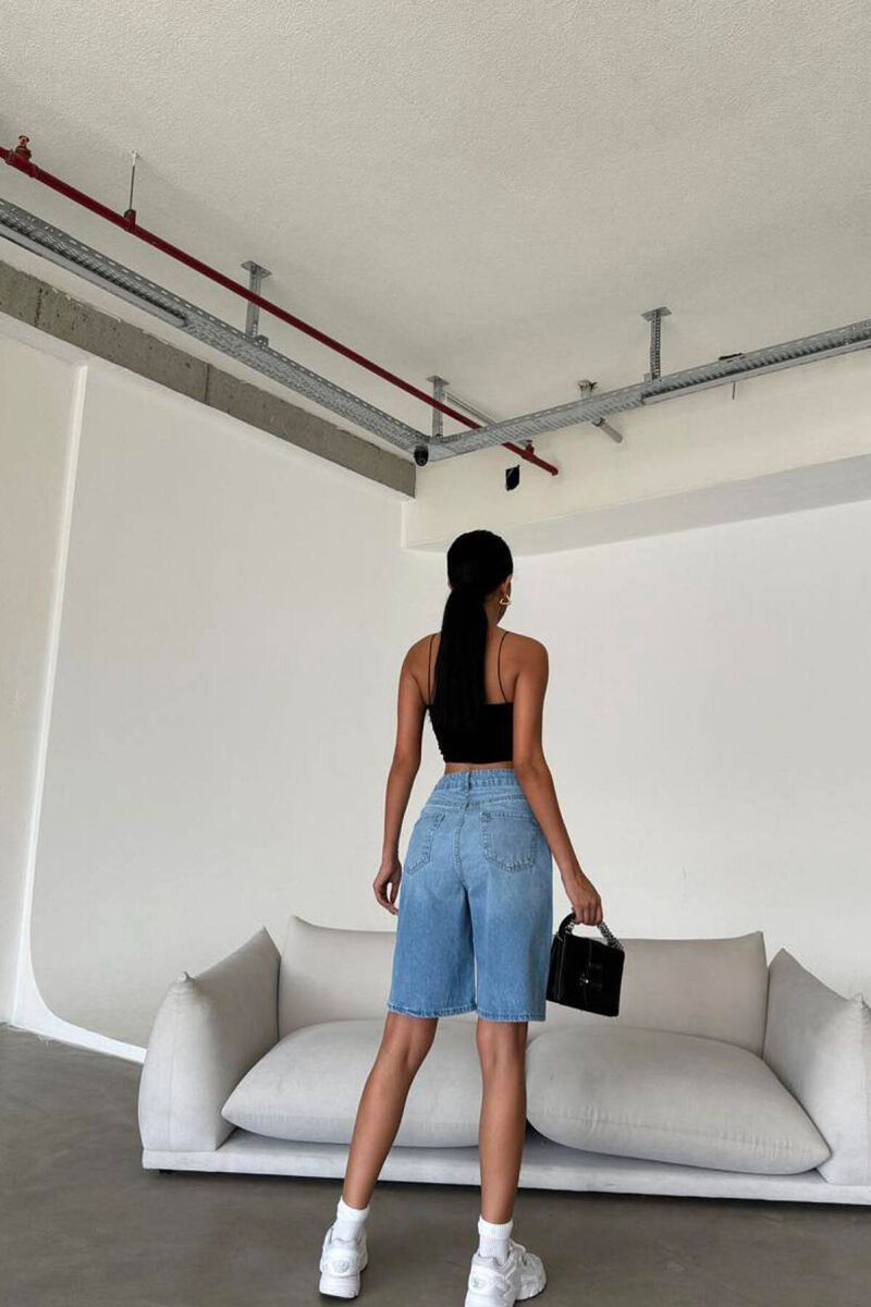 KNEE LENGTH SHORT WOMEN JEANS LIGHTBLUE/BZ - 4