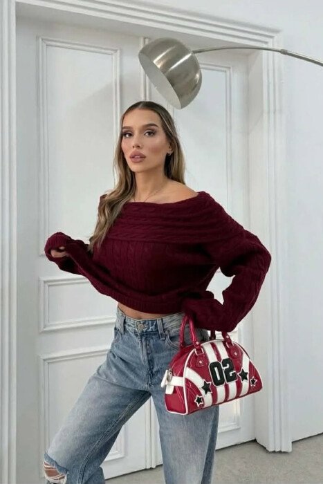 TRIKO ME SUPE JASHTE PER FEMRA NE NGJYRE VISHNJE - KLAUDIO FASHION