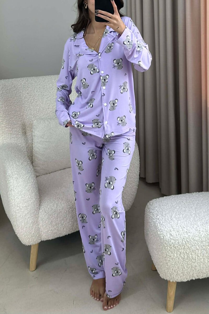 KOALA DESIGN SHIRT+TROUSERS WOMEN PYJAMAS PURPLE/LEJLA - 4