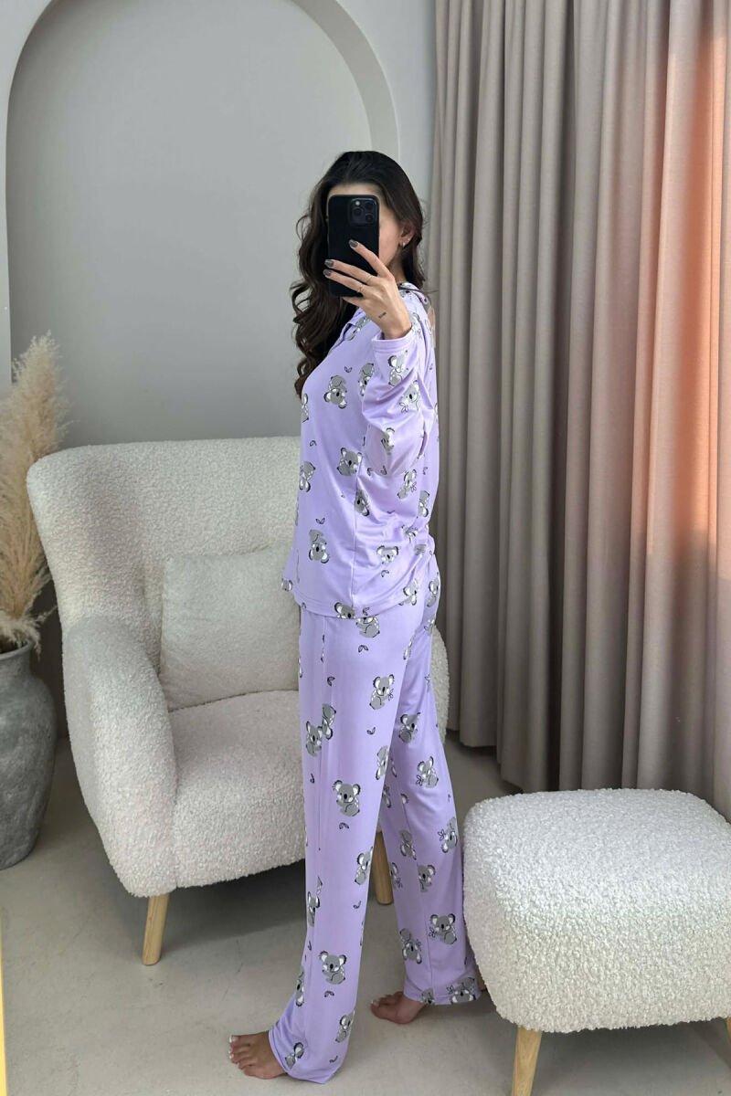 KOALA DESIGN SHIRT+TROUSERS WOMEN PYJAMAS PURPLE/LEJLA - 3