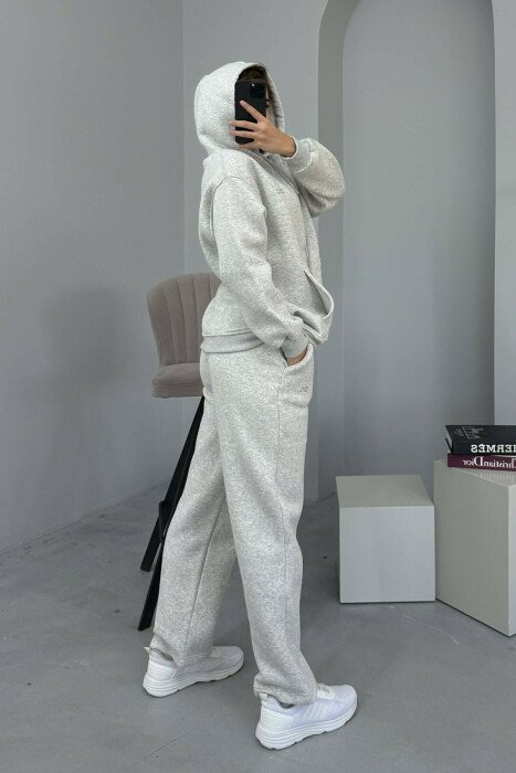 KOSTUM ALO ME PUSH HOODIE+TUTA PËR FEMRA NË NGJYRË GRI TË ZBARDHUR - 5