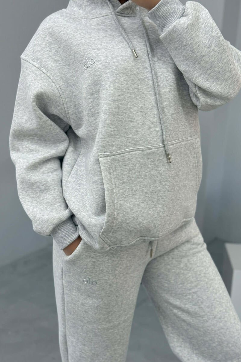 KOSTUM ALO ME PUSH HOODIE+TUTA PËR FEMRA NË NGJYRË GRI TË ZBARDHUR - 6