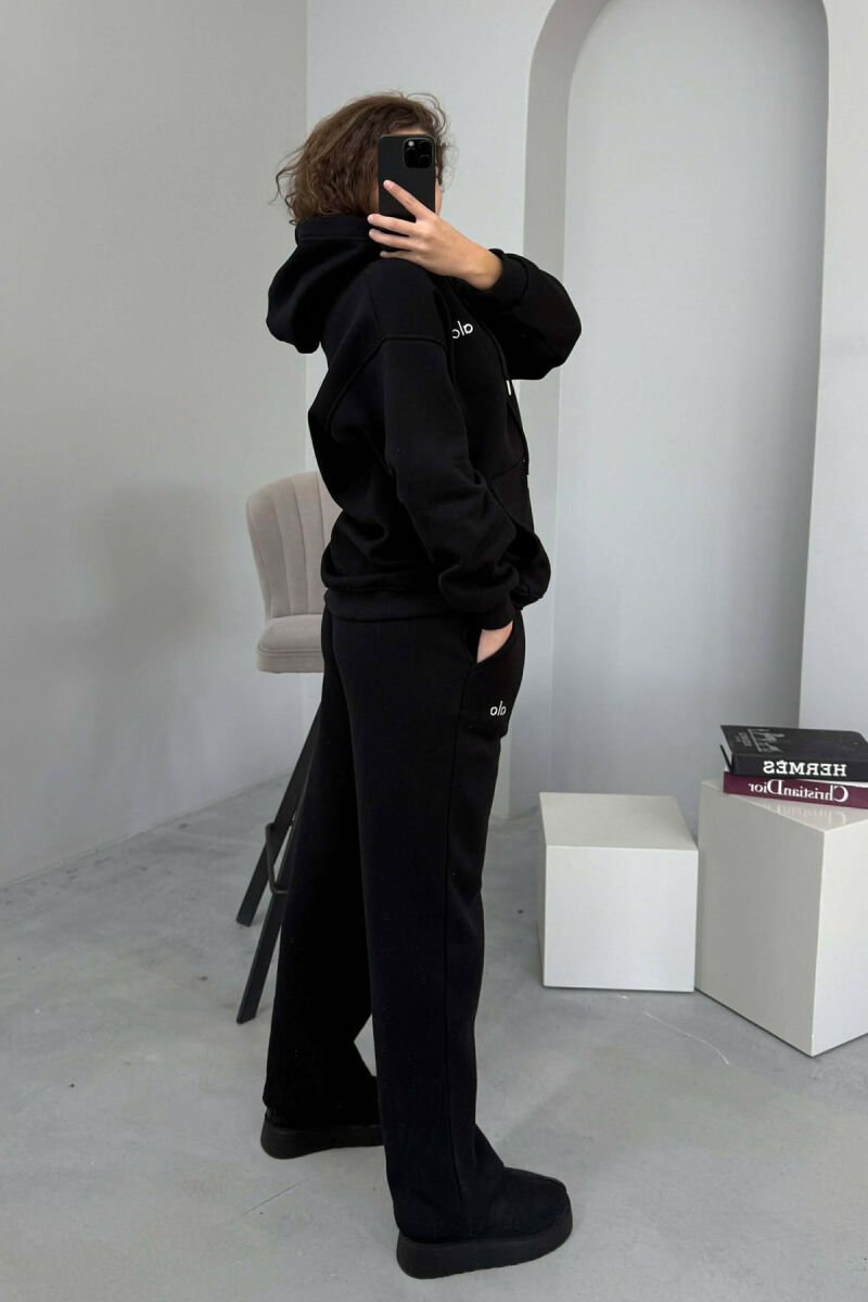 KOSTUM ALO ME PUSH HOODIE+TUTA PËR FEMRA NË NGJYRË TË ZEZË - 3
