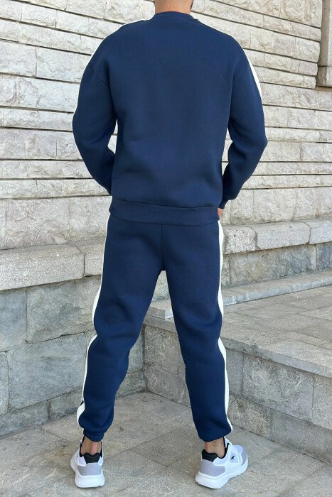 KOSTUM ME PUSH BLUZË + TUTA ME SHKRIME PARA PËR MESHKUJ NË NGJYRË BLU - 3