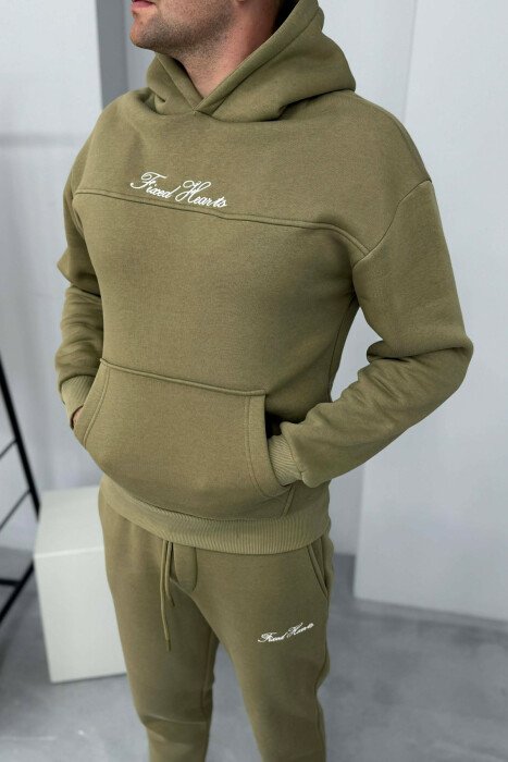 KOSTUM NJE NGJYRESH HOODIE ME SHKRIME + TUTA PER MESHKUJ NE NGJYRE MENTE - 5