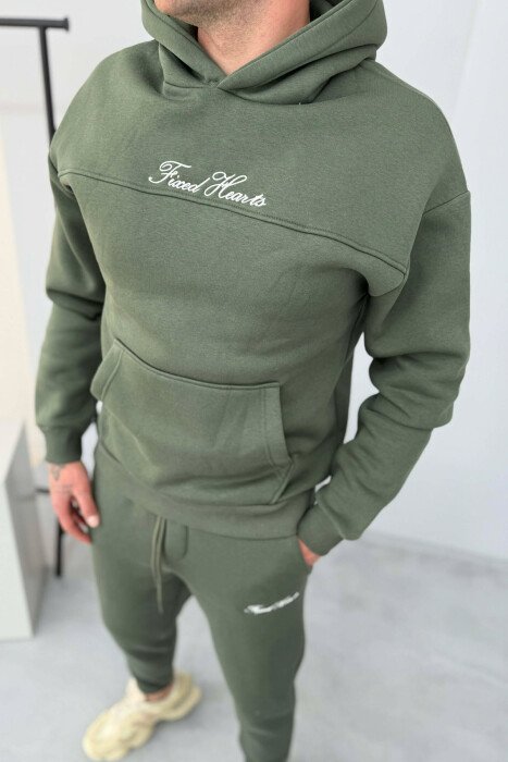 KOSTUM NJE NGJYRESH HOODIE ME SHKRIME + TUTA PER MESHKUJ NE NGJYRE ULLI - 3