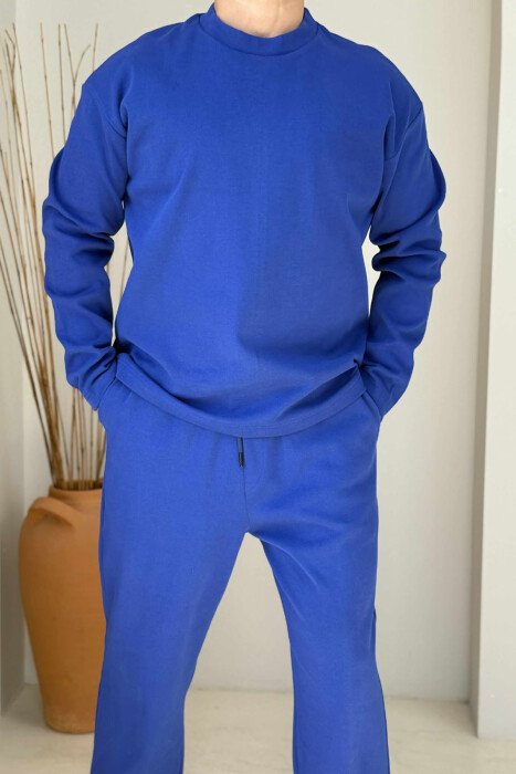 KOSTUM NJËNGJYRËSH BLUZË DHE TUTA PËR MESHKUJ NË NGJYRËN BLU - 3