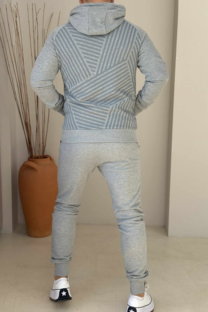 KOSTUM NJËNGJYRËSH HOODIE+TUTA PËR MESHKUJ NË NGJYRËN GRI - 2