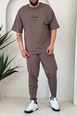 KOSTUM PAMBUKU PËR MESHKUJ NË NGJYRË KAFE E CELUR - KLAUDIO FASHION