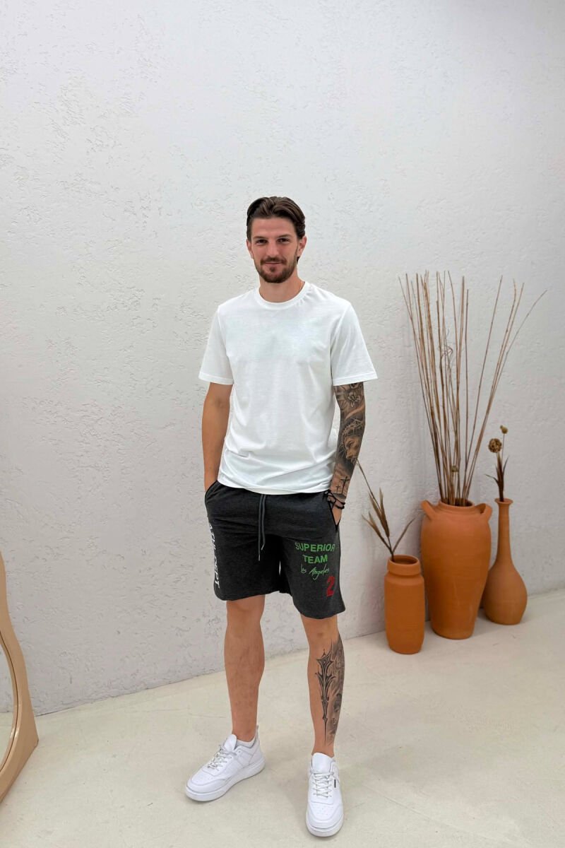 LA WRITTINGS MEN SHORT SWEATPANTS DARK GREY/GEE - 1